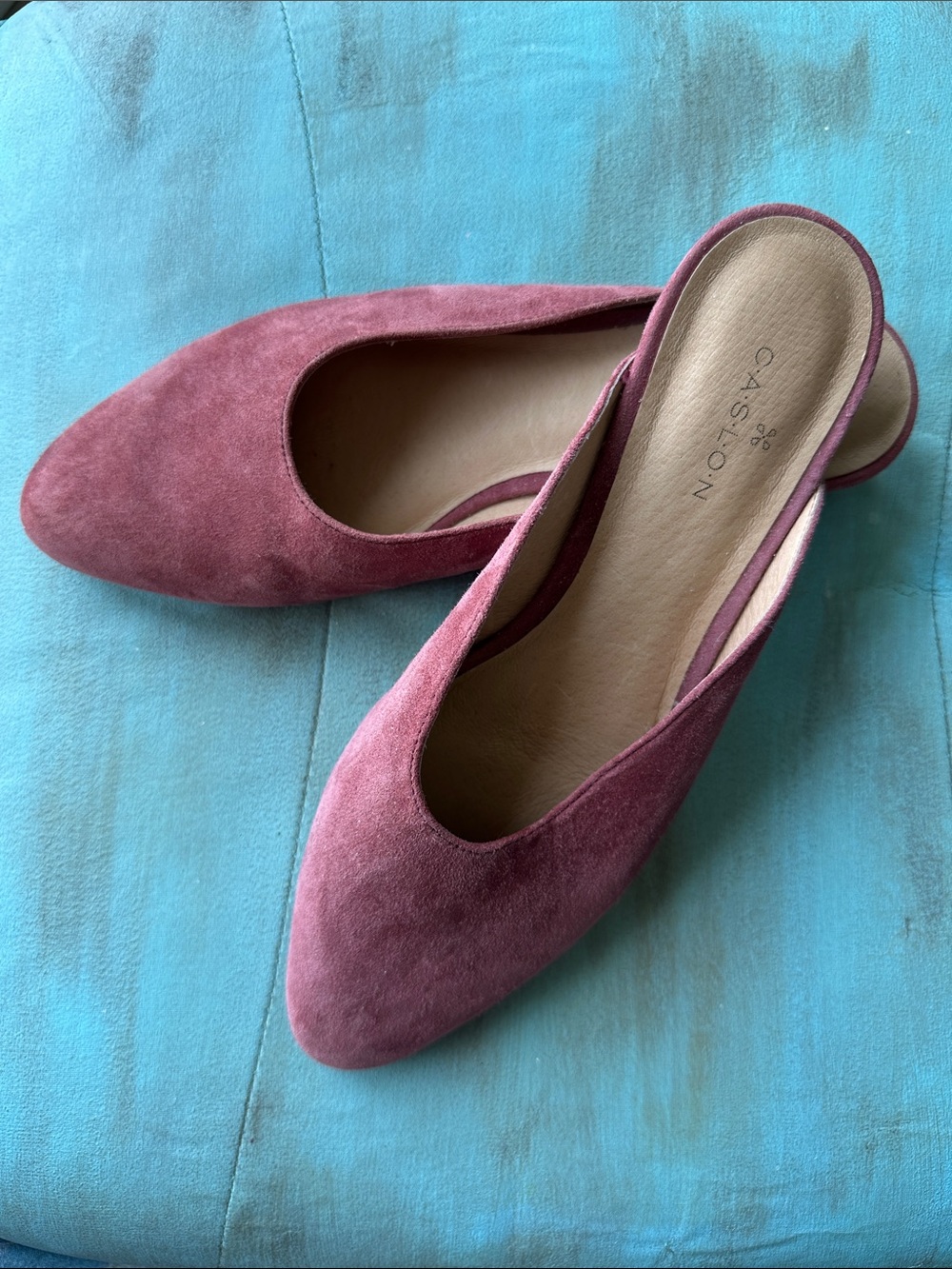 Caslon Dusty Rose Suede Slip-On Mules